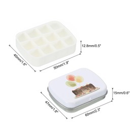 PATIKIL Mini-Aufbewahrungsbox für 12 Farben, tragbar, 1,6 ml pro Mischbecher, für Gouache, Aquarell, Kunst, Handwerk, Ölgemälde, Kuchen-Stil