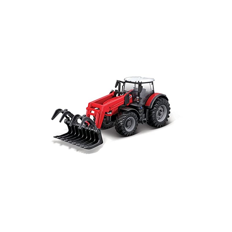Bburago Massey FERGUSSON 8740S Die-Cast Tractor with Working Front Loader