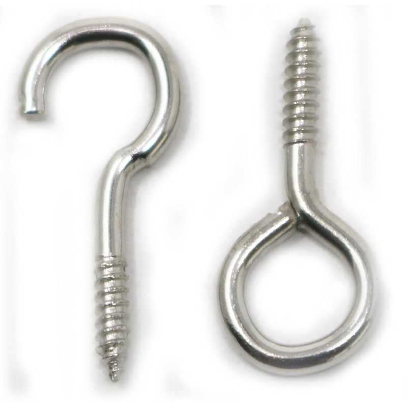 fiXte 20 x Screw in Hooks and Eyes Net Wire