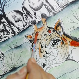 Anuschka Women's Original Hand-Painted Leather Medium Satchel-Serengeti Dusk