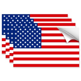 Anwyll 4Pack American Flag Stickers - Reflective American Flag Car Decals 5×3Inch USA Flag Sticker Self-Adhesive Vinyl USA Flag Decal for Window Truck Vehicle Bumper Hard Hat Motorcycle Laptop Helmet