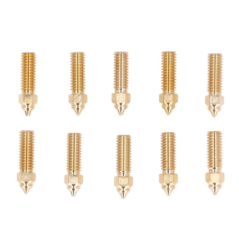 10Pcs 3D Printer Nozzle Kit High Flow Smoother Operation Bass