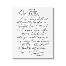 Stupell Industries Our Father Religious Prayer Reading Spiritual Scripture, Design by Lettered and Lined
