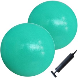 AppleRound 9-inch Pilates Ball, Pack of 2 with 1 Pump, Small Exercise Ball for Pilates, Yoga, Fitness, Physical Therapy, Stability Core Training (Turquoise)