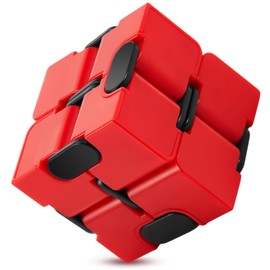 Skylety Red Cube Anxiety Relief Toy Hand Held Magic Sensory Stress Cube Toy for Adults Kids Relieve Stress Christmas Party Favors