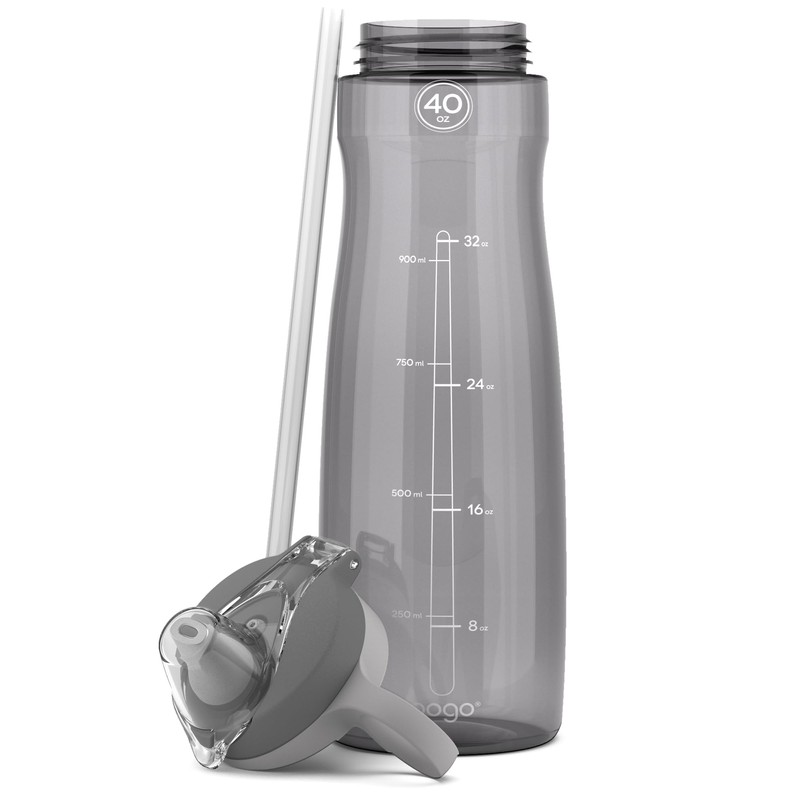 Pogo BPA-Free Tritan Plastic Water Bottle with Soft Straw, 40