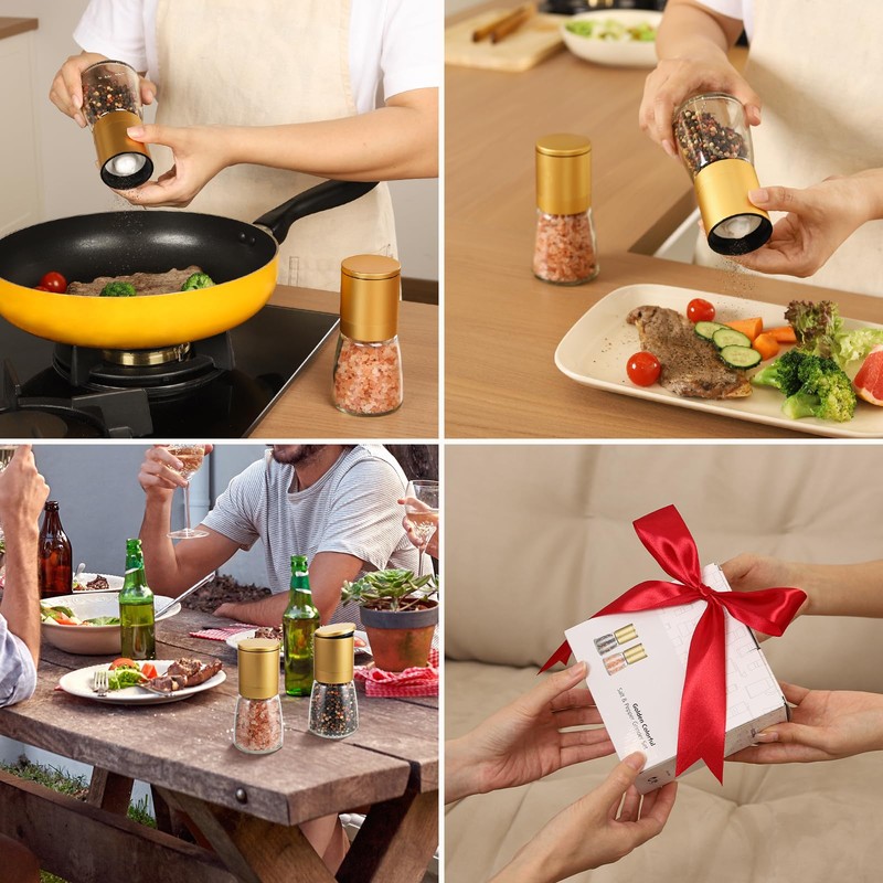 Vucchini Gold Salt and Pepper Grinder Mill - Adjustable Coarseness