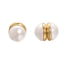 Vogem Pearl Magnetic Earrings for Women 10 mm Magnetic Earrings Girls Without Pierced Ears Magnetic Stud Earrings Clip Earrings Fashion Jewellery, Pearl, Created Pearl