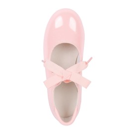 Linodes PU Leather/Patent Ribbon Tie Tap Shoe for Girls and Boys (Toddler/Little Kid/Big Kid)-Pink Patent-1M-Little Kid