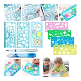 Universo en Linea Kit 9 Reglas Y Plantillas Escolares Para Espirógrafo Plumas