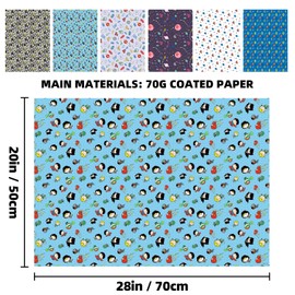 Cute Hero Birthday Wrapping Paper 6 Style Mutil Color Festival Art Scrapbook Paper for Men Women Kids Birthday Wedding Baby Shower Graduation Anniversaries, 20 X 28 Inch (6 Sheet)