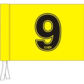 CMW Golf Flags - set of 9 - Numbered 1-9 - YELLOW