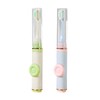SAMIQU Portable Travel Toothbrush Set–Mini Toothbrush with Built-in Toothpaste Container
