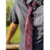 tiemart Striped Tie (Maroon and Navy)