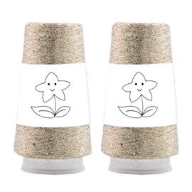 2 Balls Accessory Lurex Yarn, Shining Glitter Metallic Knitting-in Yarn, Sequin Sparkle Thread for Knitting and Crochet Sweater Shawl 5000 Yards (Slight Gold)