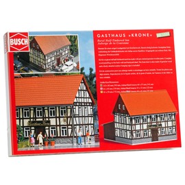Busch 1532 Rural Half-Timbered Inn HO Structure Scale Model