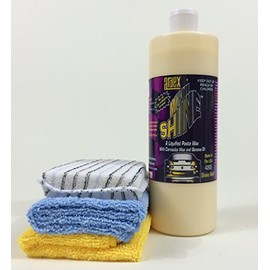 Ardex Miami Shine One Step Car Wax 32 oz - Professional Car Detailing Kit with Carnauba & Banana Oil - Easy On/Off Application - Includes 2 Microfiber Towels & Applicator - Heat & Salt Resistant