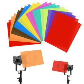 UTEBIT 20 Pack Color Light Gels Transparency Sheets for Photography Lighting