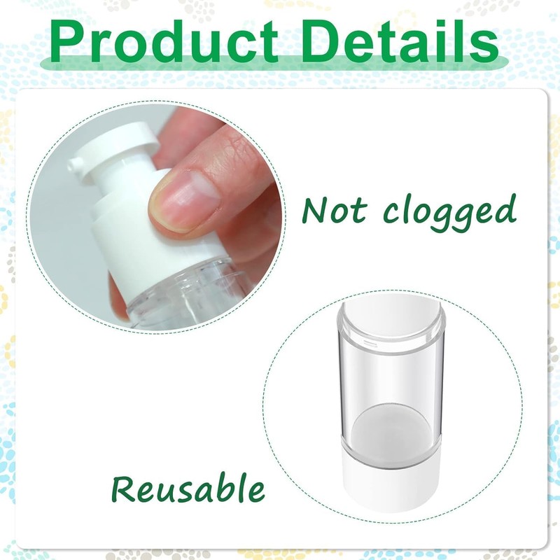 Clear Airless Lotion Pump Bottle Empty Cream Vacuum Lotion Bottle,8Pcs