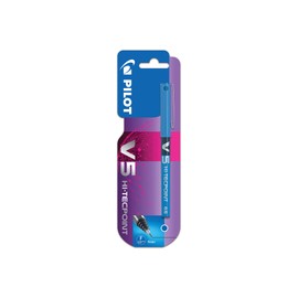 Pilot V5 Rollerball Hi-Tecpoint Rapid Dry Fine 0.5 Pen in Blue (Carded)