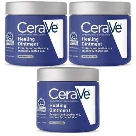 CeraVe Healing Ointment 12 Ounce Cracked Skin Repair Skin Protectant Petrolatum - 3 TUBS