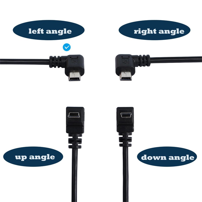 SHANFEILU 90 Degree Mini USB Cable Angle Mini 5pin USB