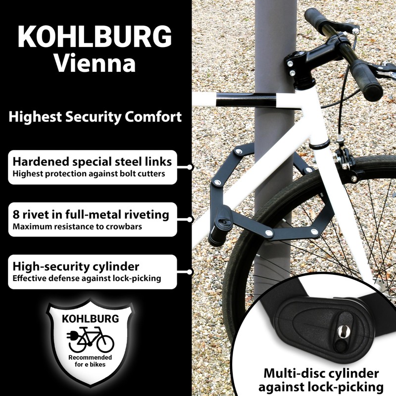 KOHLBURG Security Folding Lock only 2.2 lbs - 35" Foldable