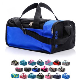 Sports Bag Gym Holdall Men Women Duffel Shoulder Fitness Bag Swimming Pool Bag Travel Holiday Strap Cabin Luggage Weekender Overnight Camping Small 20L Large 40L (Blue/Black, 20 L)