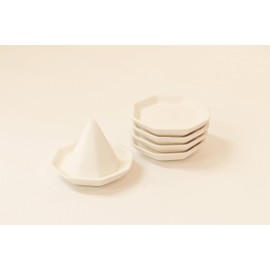 MOA feteli (moafetexi) Salt Minute Set for Good Luck Eight Corners 素焼ki Dishes 2 Dimension 5 Piece Set < Small >