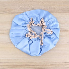 TOVINANNA 1pc Women Bath Hat Shower Cap Mens Shampoo Spa Elastic Bath Caps Cactus Photo Holder Double Layer Bath Hat Bath Visor for Bathing Hat Shower Hat Waterproof Shower Blue