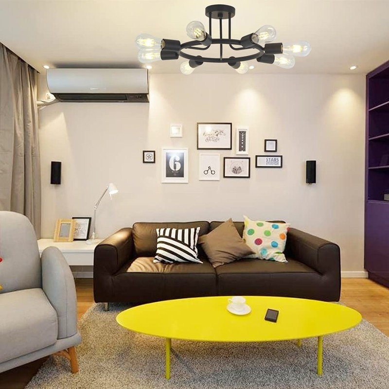 BONLICHT 8 Lights Semi Flush Mount Sputnik Ceiling Light Modern