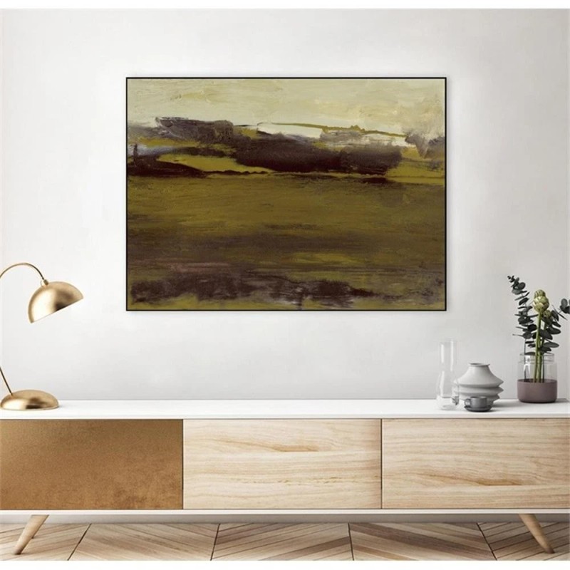 Giant Art Canvas 24x18 Milieu III Framed in Green