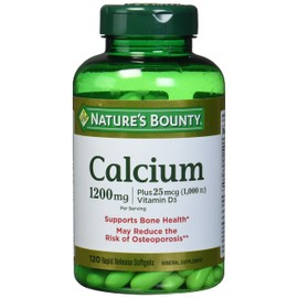 Nature's Bounty Calcium Absorbable 1200 mg with Vitamin D Liquid Filled, 120 Count