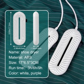 Flintronic Shoe Dryer Portable Shoe Dryer Boot Dryer, Foot Warming Deodorizer with 3 Timer Modes, Safe and Fire Resistant, Suitable for Shoes, Gloves, Socks, Ski Boots, etc. (White)