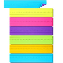 150 Sheets Sentence Strips Ruled Rainbow Sentence Strips Sentence Learning Strips for School Office Supplies, 6 Colors, 6 Pack (3 x 12 Inch)