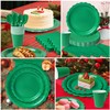 350Pcs Green Paper Plates and Napkins Tableware Set (Serve 50),