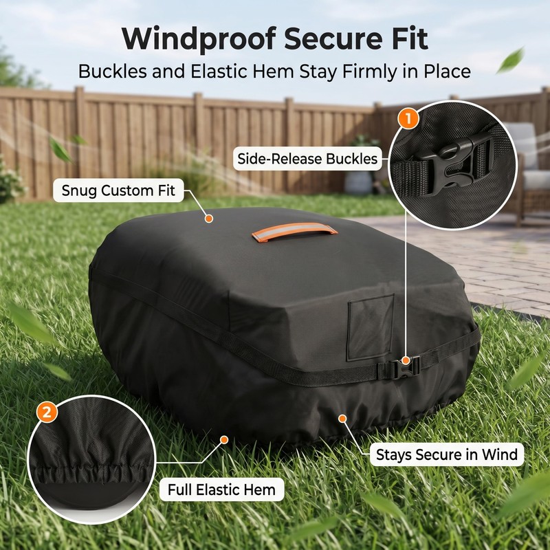 Robot Lawn Mower Cover Waterproof, 420D Outdoor Robotic Mower Cover,