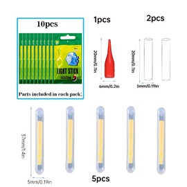Tkxjry 50 Stück Angelruten Leuchtstäbe, Angeln Knicklichter, 37 mm * 4,5 mm Knicklicht für Angelruten, Fishing Glow Sticks, Float Glow Stick Nachtfischen, für Nachtfischen Karpfen Anfänger