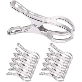 Set of 10 Stainless Steel Clothespins | Fits Futons, Towels, Clothes | Can Be Mounted on Hangers | Rust Resistant & Durable | Large Laundry Pinch Clothesline Clip
