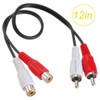CablesOnline, 12-inches 2-RCA Male to 2-RCA Female Red/White Stereo Audio