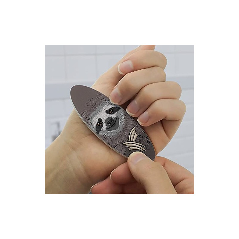 Cute Sloth Face Double-Sided Oval Nail File Emery Board Set