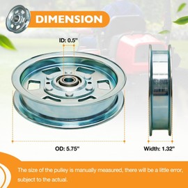 033-8000-00 Flat Idler Pulley, Lawn Mower Idler Pulley Compatible with Bad Boy 48" 50" 54" 60" ZT Series, 48" 54" MZ Series, 54" 61" 72" Outlaw Series Replace 033-2000-00 033-7201-00 033-7201-25 2 Pcs