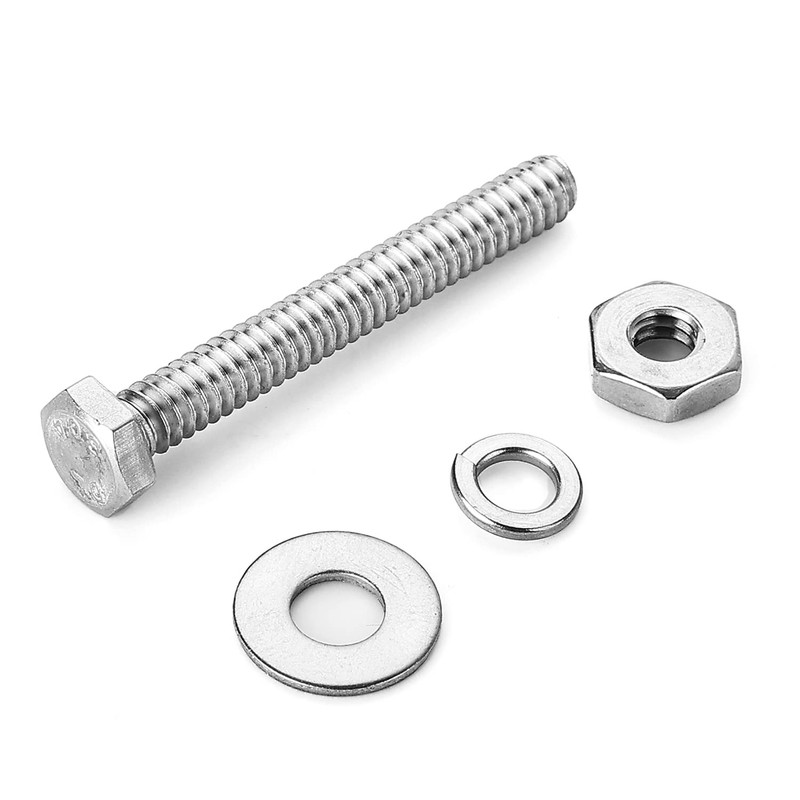 #10-24 x 3/4" Hex Head Bolts Screws, Nuts, Flat and