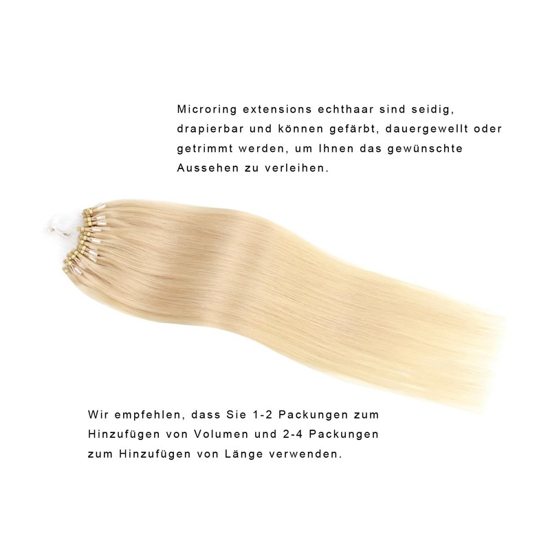 Micro Ring Extensions, Real Hair, Micro Loop Extensions, 50 g,