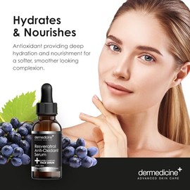 Dermedicine Srum Lquido De Resveratrol Para El Cuidado Facial, Efecto Lifting, 60 Ml (2 Onzas Lquidas)                                                