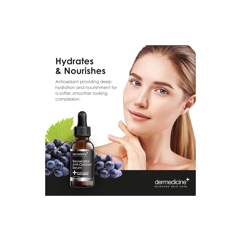 Dermedicine Srum Lquido De Resveratrol Para El Cuidado Facial, Efecto