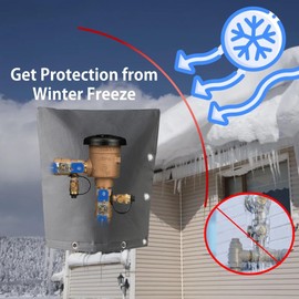 King Mills 5 Layer Sprinkler Covers for Outside, L-Shaped Opening Back Flow Covers for Winter Freeze and Intense Sun Protection. Outdoor Pipe Insulation Cover.[Granite Color] 20x24in