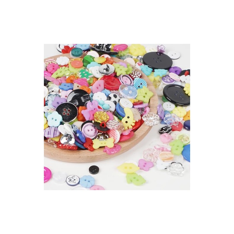 Chenkou Craft Random - 100 botones de plástico pequeños para