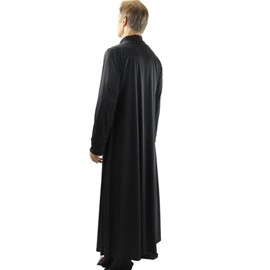 Danzcue Mens Praise Worship Dance Robe with Stand-up Collar, Black, L-XL