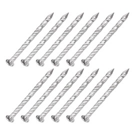 METALLIXITY Fence Deck Nails (51mmx3mm) 50Pcs, 304 Stainless Steel Spiral Shank Deck Nail - for House Repairing, Wall, Floor, Silver